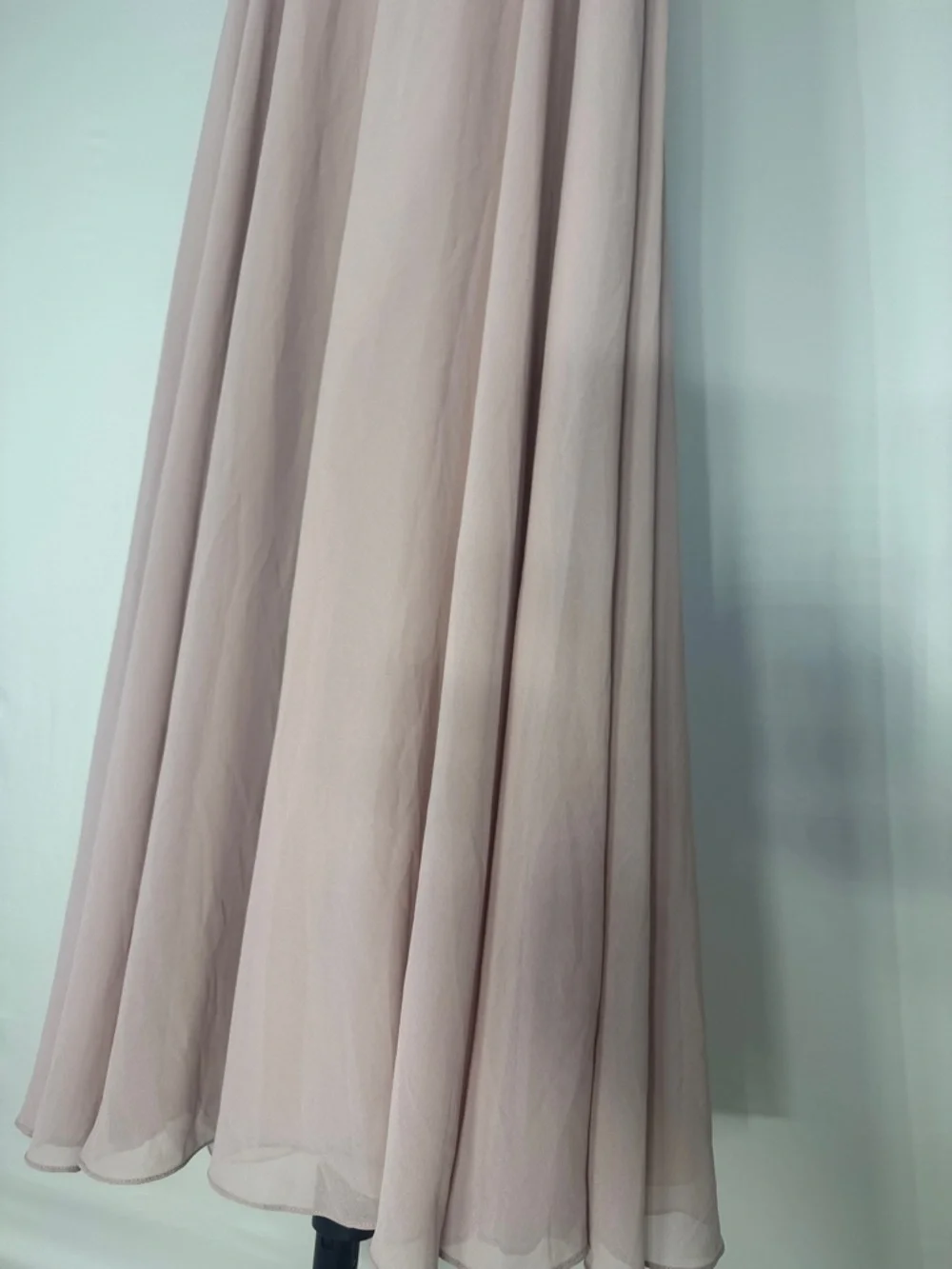 AMSALE BLUSH PINK RUCHED MAXI DRESS SZ 14
